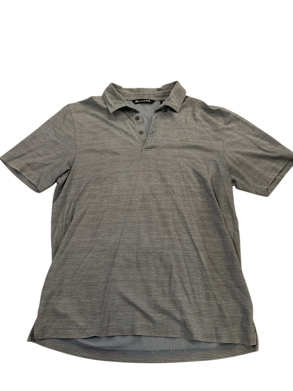 Travis Mathew Men’s Blue & Gray Striped Polo
